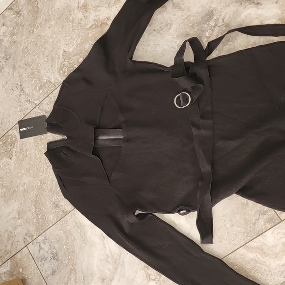 FASHION NOVA NWT BLACK TOP SECRET RIBBED KNIT JUMPSUIT SIZE 3X STRETCH - Picture 4 of 8